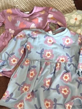 Purple, Blue, & Green Floral Girls' Dress Bundle